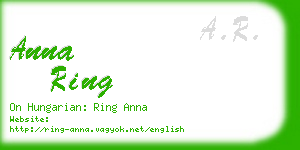 anna ring business card